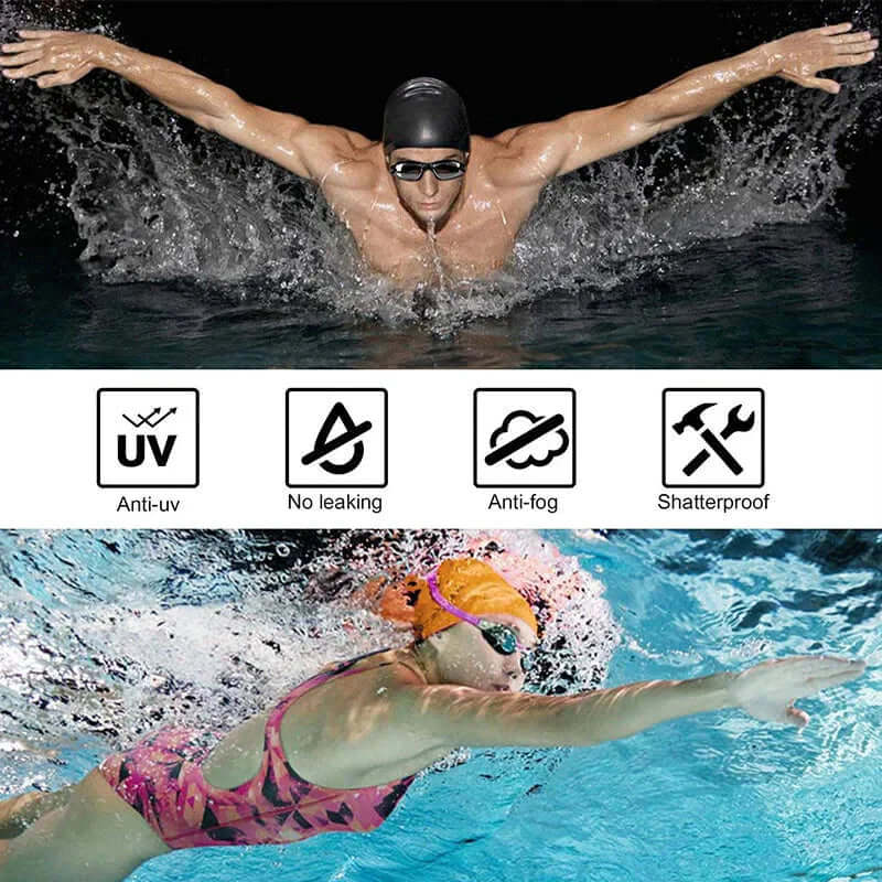 Swimming Goggles for Men &amp; Women – Anti-Fog UV Protection, Waterproof, Adjustable Silicone Swim Goggles for Adults &amp; Kids